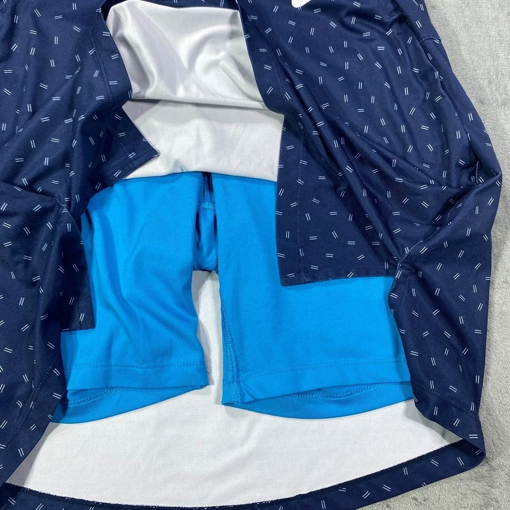 Nike Dri-Fit Womens Tennis Skirt Skort Small Navy Blue Geometric Athletic Golf